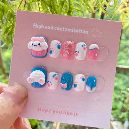 Kittylicious - 10pcs Handmade Short Press On Nails