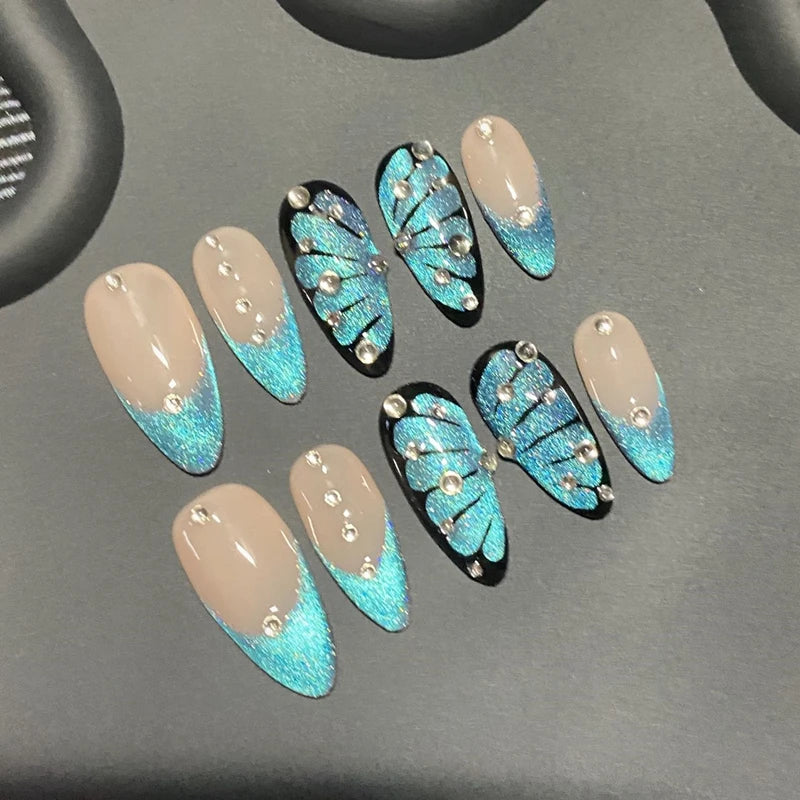 Charmed Wings - 10Pcs Handmade Press On Nails