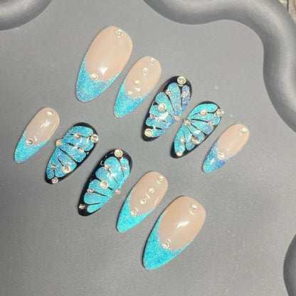 Charmed Wings - 10Pcs Handmade Press On Nails