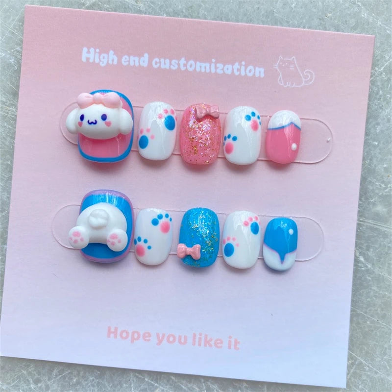 Kittylicious - 10pcs Handmade Short Press On Nails