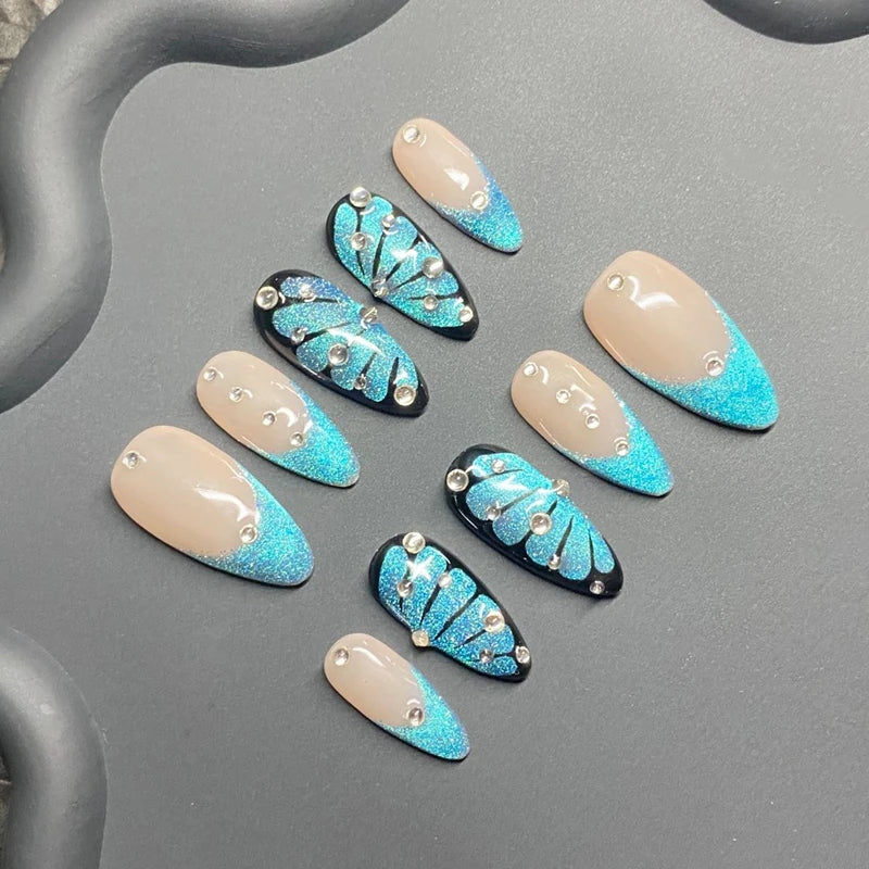 Charmed Wings - 10Pcs Handmade Press On Nails